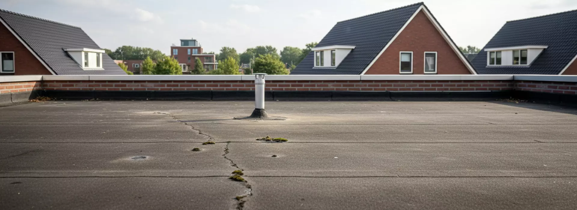 7 tips waarmee je versleten dakbedekking eerder herkent aan scheurtjes of blazen.