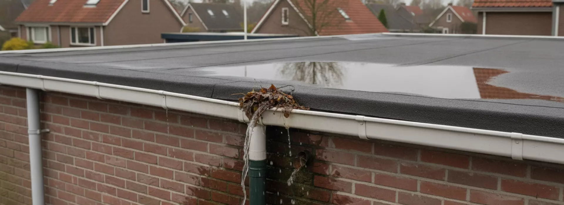 Wat je ziet aan afvoeren en hemelwaterpijpen als hwa-buizen en noodoverlopen minder goed werkt.