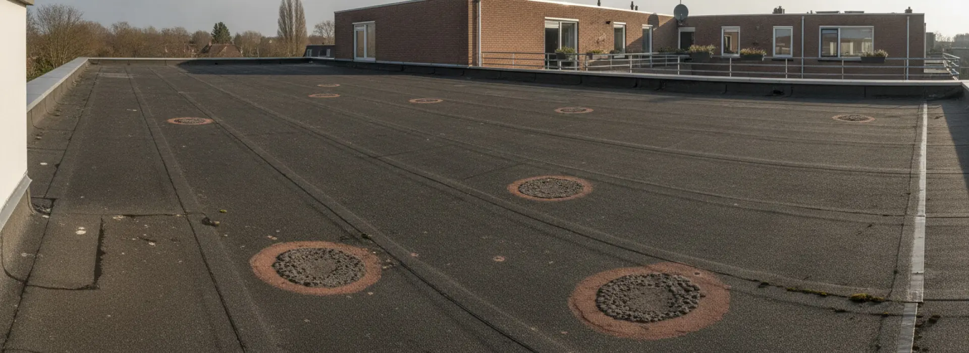 Stappenplan waarmee je dakbedekking beoordelen uitvoert als je poreuze lagen en losse randen ziet.